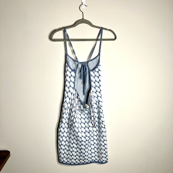 Abercrombie & Fitch Jacquard Open Back Mini Dress Knit Babydoll Strappy Sleeve L - Picture 5 of 5